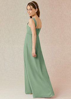 Azazie Denice Junior Matcha A-Line Chiffon Dress image2