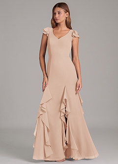 Azazie Nessa Bridesmaid Dresses English Rose A-Line Chiffon Dress image1