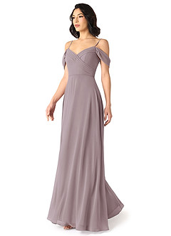 Azazie Tancie Bridesmaid Dresses Dusk A-Line Off the Shoulder Chiffon Convertible Dress image3