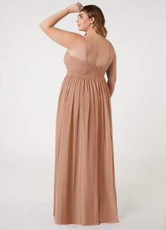 Azazie Alia Robes de demoiselle d'honneur Robe Trapèze en Mousseline de soie Plissée Champagne Rosé image9