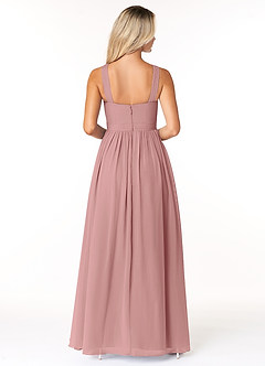 Azazie Elvira Bridesmaid Dresses Dusty Rose A-Line Pleated Chiffon Dress image2