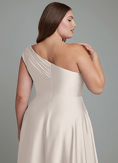Azazie Melanie Bridesmaid Dresses White Alabaster A-Line Off the Shoulder Stretch Satin Dress image13