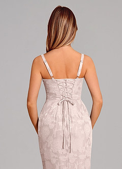 Azazie Aubrey 신부 들러리 드레스 인어 절하다 플로럴 번아웃 바닥 길이 드레스 image2