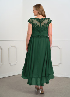Azazie Shonda vestidos de madre de la novia Vestido de Verde Oscuro de Gasa con Encaje image9