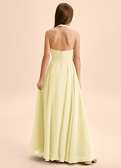 Azazie Kady Junior A-Linie Herzausschnitt Chiffon Kleid Zitronensorbet image2