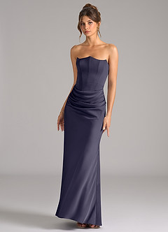 Azazie Debby Vestidos de damas de honor Vestido de Tormenta de Satén Elástico de Corte Sirena Convertible con Sin tirantes image4
