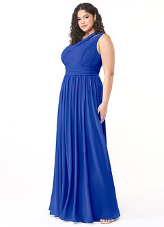 Azazie Molly Bridesmaid Dresses A-Line One Shoulder Chiffon Floor-Length Dress image8