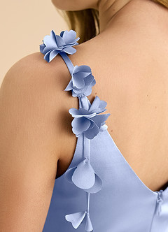 Azazie Gumdrop Junior Ice Empire Pleated Stretch Satin Dress image8