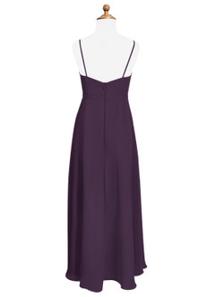 Azazie Naeem Junior A-Linie Gestreift Chiffon Kleid Pflaume image5
