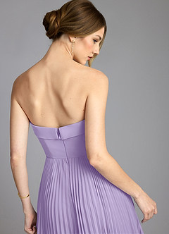 Azazie Mariana Vestidos de damas de honor Vestido de Lila de Gasa de Corte en A con Sin tirantes image6