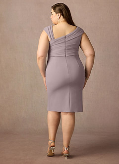 Azazie Cecily Mother of the Bride Dresses Vintage Mauve Sheath Stretch Crepe Dress image7