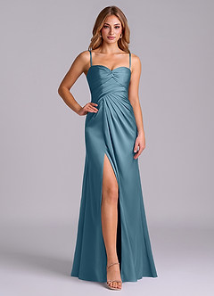 Azazie Sabrine Final Sale Bermuda A-Line Sweetheart Neckline Stretch Satin Dress image5