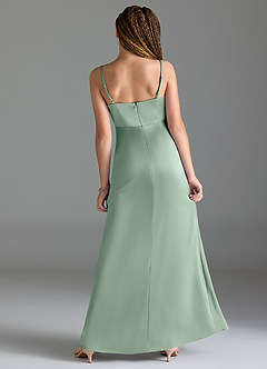 Azazie Maci Junior Klä av Sjöjungfru i Stretch Satin Plisserad image2