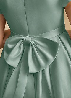 Azazie Pearl Blumenmädchenkleider Ballkleid Plissee Matte Satin Kleid Silberner Salbei image8