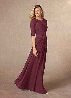 Azazie Barrymore Mother of the Bride Dresses A-Line Scoop lace Chiffon Floor-Length Dress image3