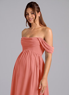 Azazie Saige Abiti da damigella d'onore premaman Abito A-Line Plissettato Chiffon Floor-Length image6