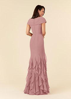 Azazie Bailora Final Sale Dusty Rose Mermaid Ruched Chiffon Dress image4