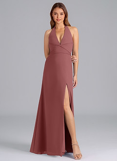Azazie Odie Bridesmaid Dresses Amethyst A-Line Chiffon Dress image4