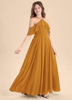 Azazie Tessabelle Junior Vestido de Caramelo de Gasa de Corte En A con Vestidos sin tirantes image3