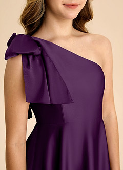 Azazie Penguin Junior Abito A-Line in Raso Elasticizzato Fiocco Uva image7