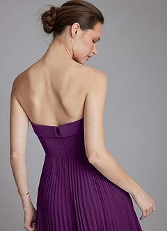 Azazie Mariana Bridesmaid Dresses Grape A-Line Strapless Chiffon Dress image2