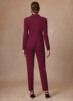 front Whitney Burgundy Structured Stretch Blazer