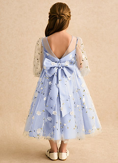 Azazie Elowen Flower Girl Dresses Ice A-Line Sweetheart Neckline Lace Dress image2