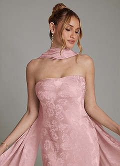 Azazie Viv Bridesmaid Dresses Rose Jacquard Sheath Strapless Jacquard Dress image8