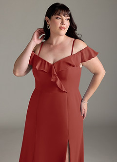 Azazie Sophie Bridesmaid Dresses Terracotta A-Line Off the Shoulder Chiffon Convertible Dress image12