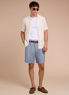 front Gavin Striped Seersucker Shorts
