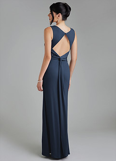 Azazie Ariel Bridesmaid Dresses Dark Navy Mermaid Square Neckline Premium Stretch Jersey Dress image1