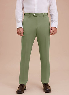 front Ethan Pistasch Raffinerade vävda klänningsbyxor