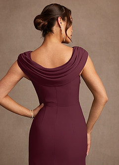 Azazie Irvine Kleider für die Brautmutter A-Linie Plissee Chiffon Kleid Cabernetrot image6