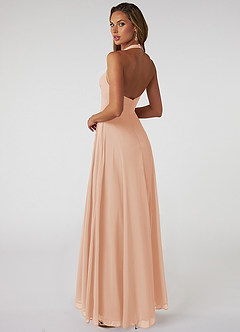 Azazie Tessie Bridesmaid Dresses English Rose A-Line V-Neck Pleated Chiffon Dress image2