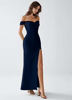 Robe Maxi Bleu Marine Foncé Crala image5