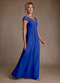 Azazie Myrtle Kleider für die Brautmutter A-Linie Plissee Chiffon Kleid Königsblau image3
