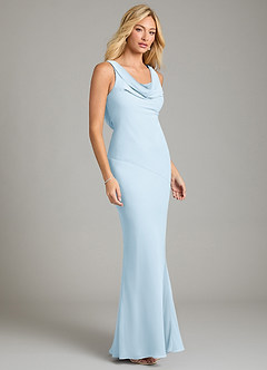 Azazie Rylina Bridesmaid Dresses Sky Blue Mermaid Pleated Chiffon Dress image5
