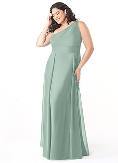 Azazie Dallas Bridesmaid Dresses Agave A-Line One Shoulder Chiffon Dress image8