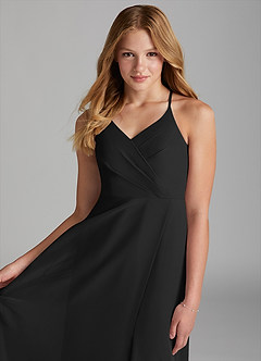 Azazie Davis Junior Vestido de Negro de Gasa de Corte En A image6