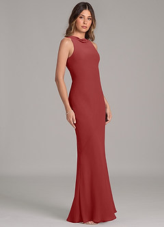 Azazie Allettie Vestidos de madrinha de casamento Vestido Ferrugem de Chiffon de sereia image5