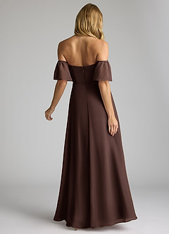 Azazie Sue Bridesmaid Dresses Ganache A-Line Off the Shoulder Chiffon Convertible Dress image3