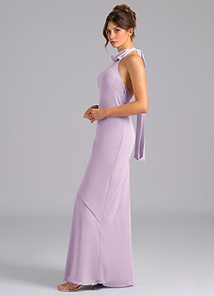 Azazie Velli Bridesmaid Dresses Frosted Lilac Mermaid Bow Chiffon Dress image5