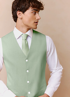 front James Dusty Sage Structured Stretch Suit Vest