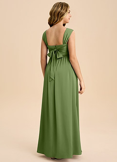 Azazie Hattie Junior Linia A Pofałdowany Satyna elastyczna Długość podłogi Młodsza druhna Sukienka image7