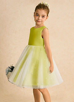 Azazie Esme Robe Demoiselle D'honneur Fillette Robe Princesse en Tulle Arc Citronnelle image4