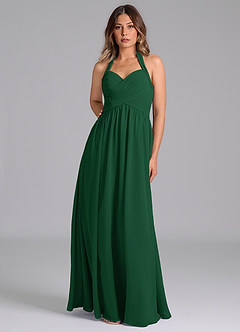 Azazie Darlyn Bridesmaid Dresses Dark Green A-Line Sweetheart Neckline Chiffon Dress image5