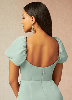 Azazie Tanya Bridesmaid Dresses Agave Mermaid Pleated Mesh Convertible Dress image7