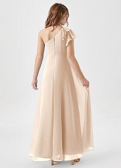 Azazie Arabella Junior Jurk van Chiffon met A-Lijn Ruches Wit Albast image2