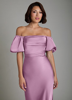 Azazie Lea Bridesmaid Dresses Wisteria Mermaid Off the Shoulder Stretch Satin Convertible Dress image5