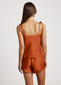 front Satin Frilled Pajama Set